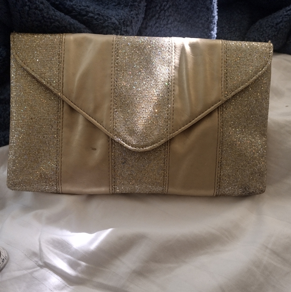 Elegant Gold  And Silver Sparkly Clutch
